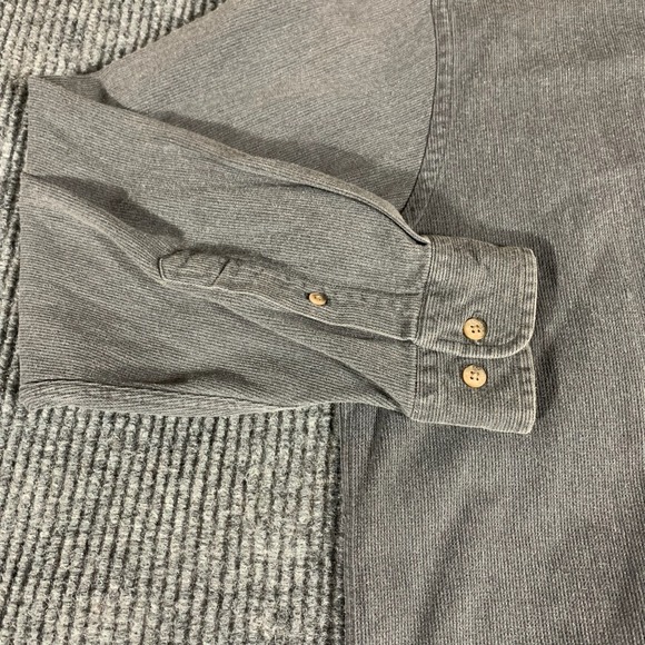 VTG Faconnable Shirt Mens Medium Gray Button Up Long Sleeve Heavyweight Corduroy - Picture 9 of 12